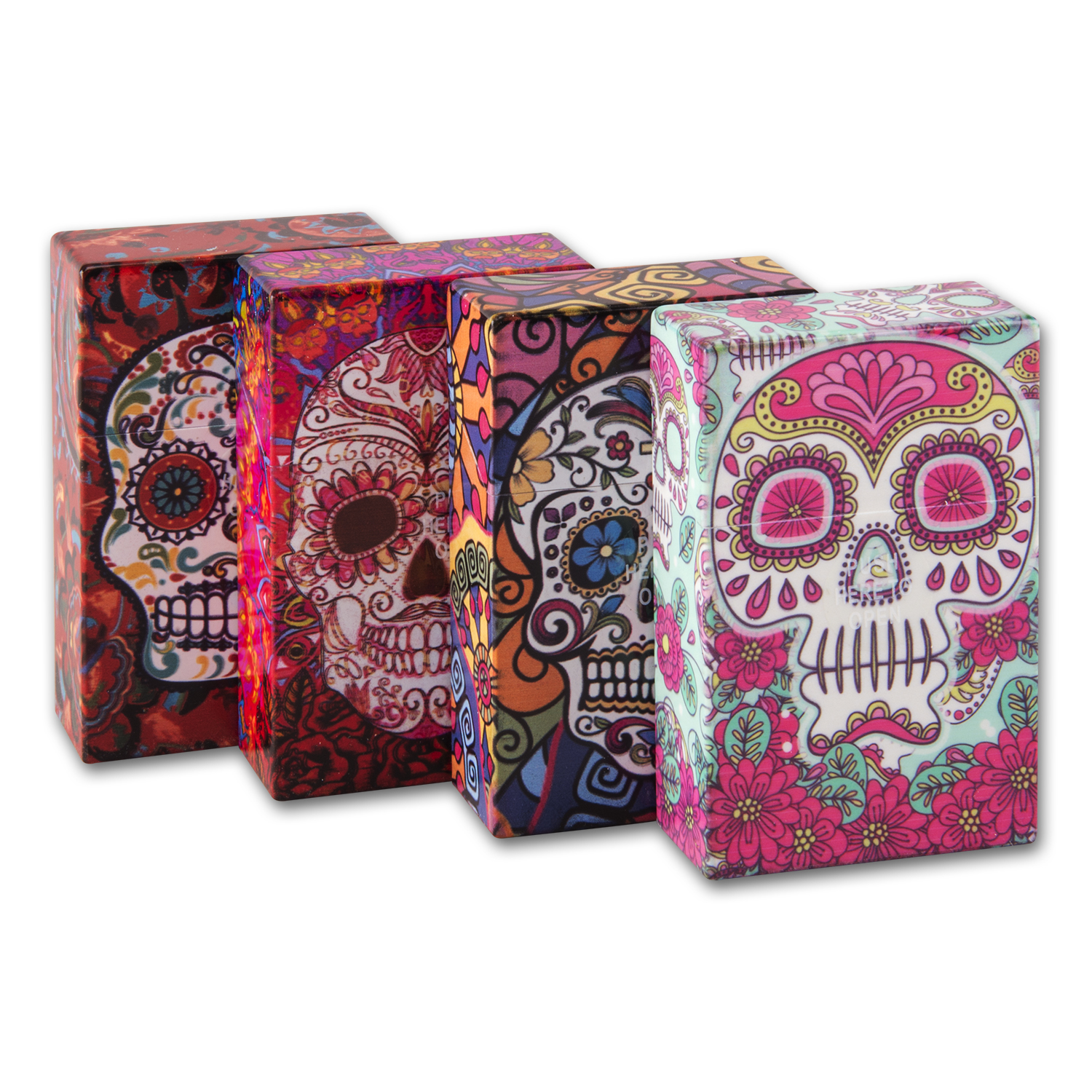 Zigarettenbox Kunststoff CHAMP (12) Skull 4 Farben sortiert