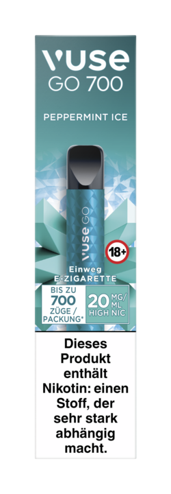 E-Zigarette VUSE Go 700 Einweg Peppermint Ice 20mg
