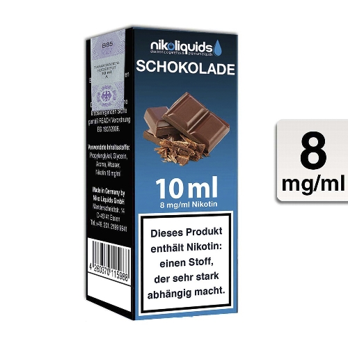 E-Liquid NIKOLIQUIDS Schokolade 8 mg