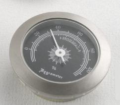 Hygrometer chrom Ø 50 mm Einbau Ø 45 mm mit Magnet