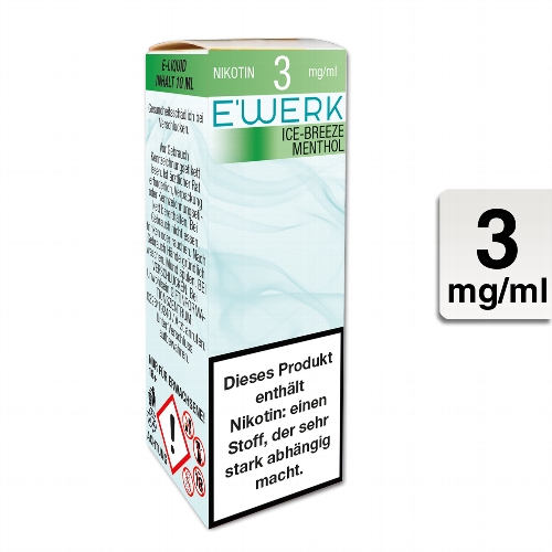 E-Liquid E'WERK Ice Breeze 3 mg (Menthol)