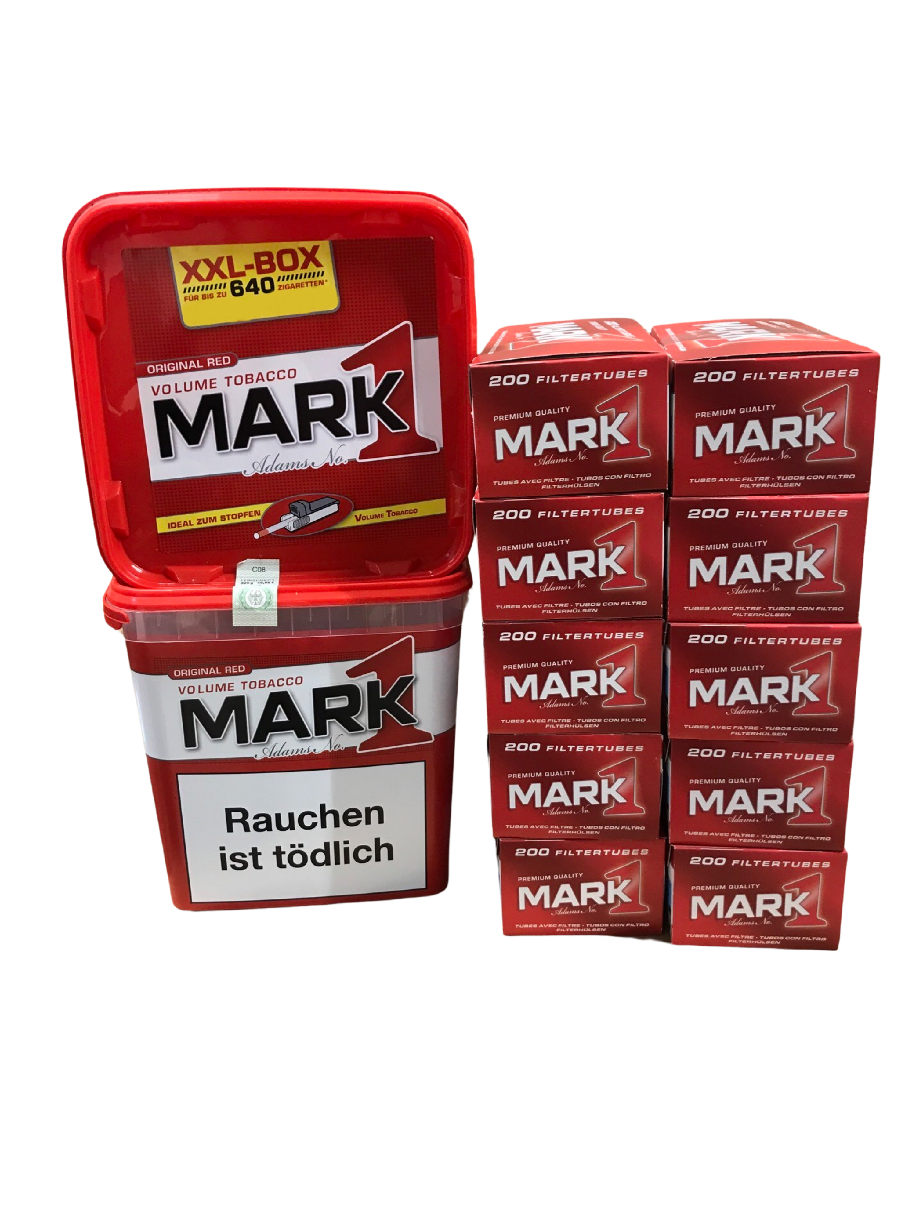 2x Marlboro Gold Tabak 70g M Dose + 2x Marlboro Gold Extra Filterhülsen+  Zubehör