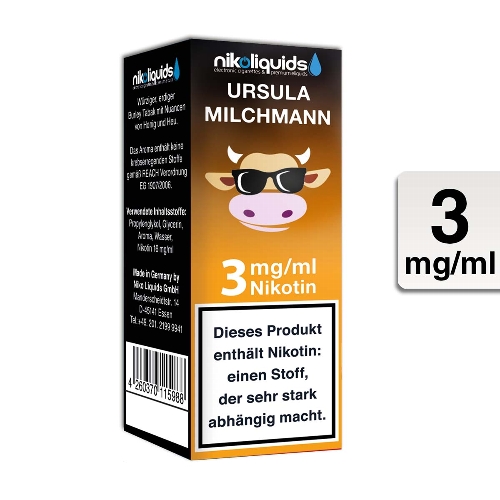E-Liquid NIKOLIQUIDS Ursula Milchmann 3 mg Nikotin 50 PG / 50 VG