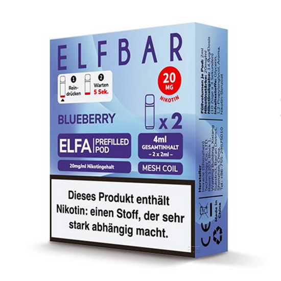 E-Liquidpod ELFBAR Elfa Blueberry 20 mg 2 Pods