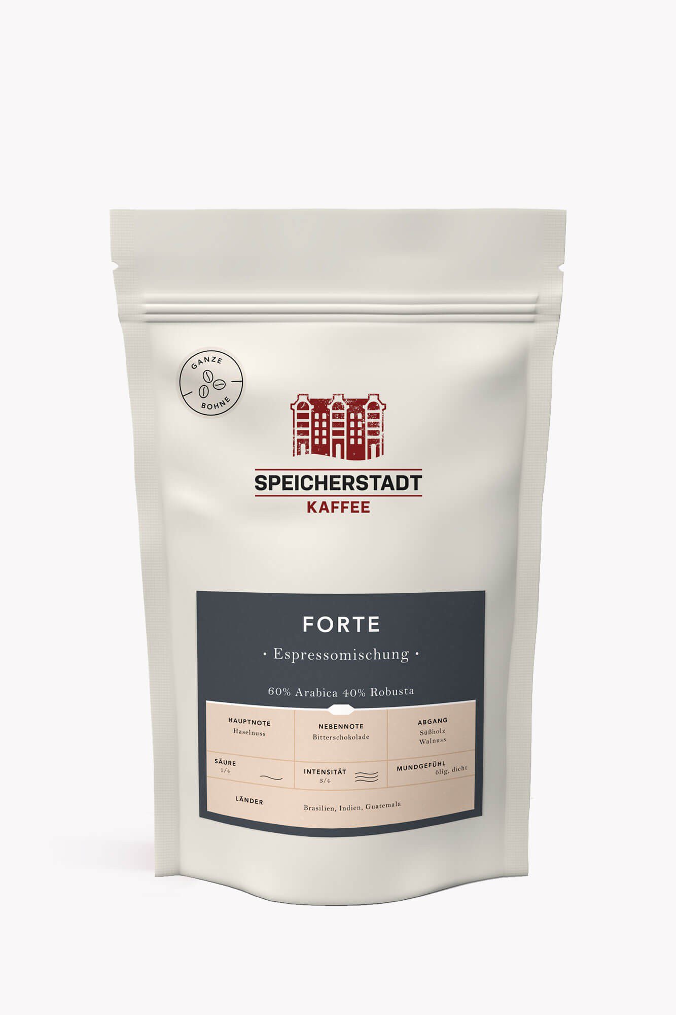 Speicherstadt Forte Espressomischung, ganze Bohne