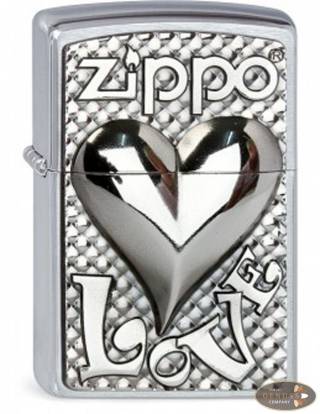 Zippo Street chrom Love Heart Emblem