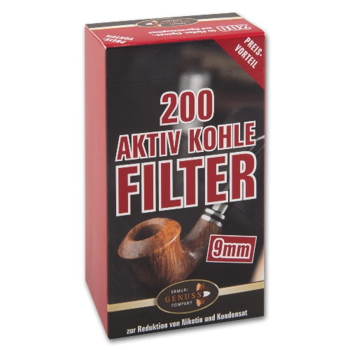 Pfeifenfilter Ermuri Aktivkohle 9 mm 5 Schachteln à 200 Filter