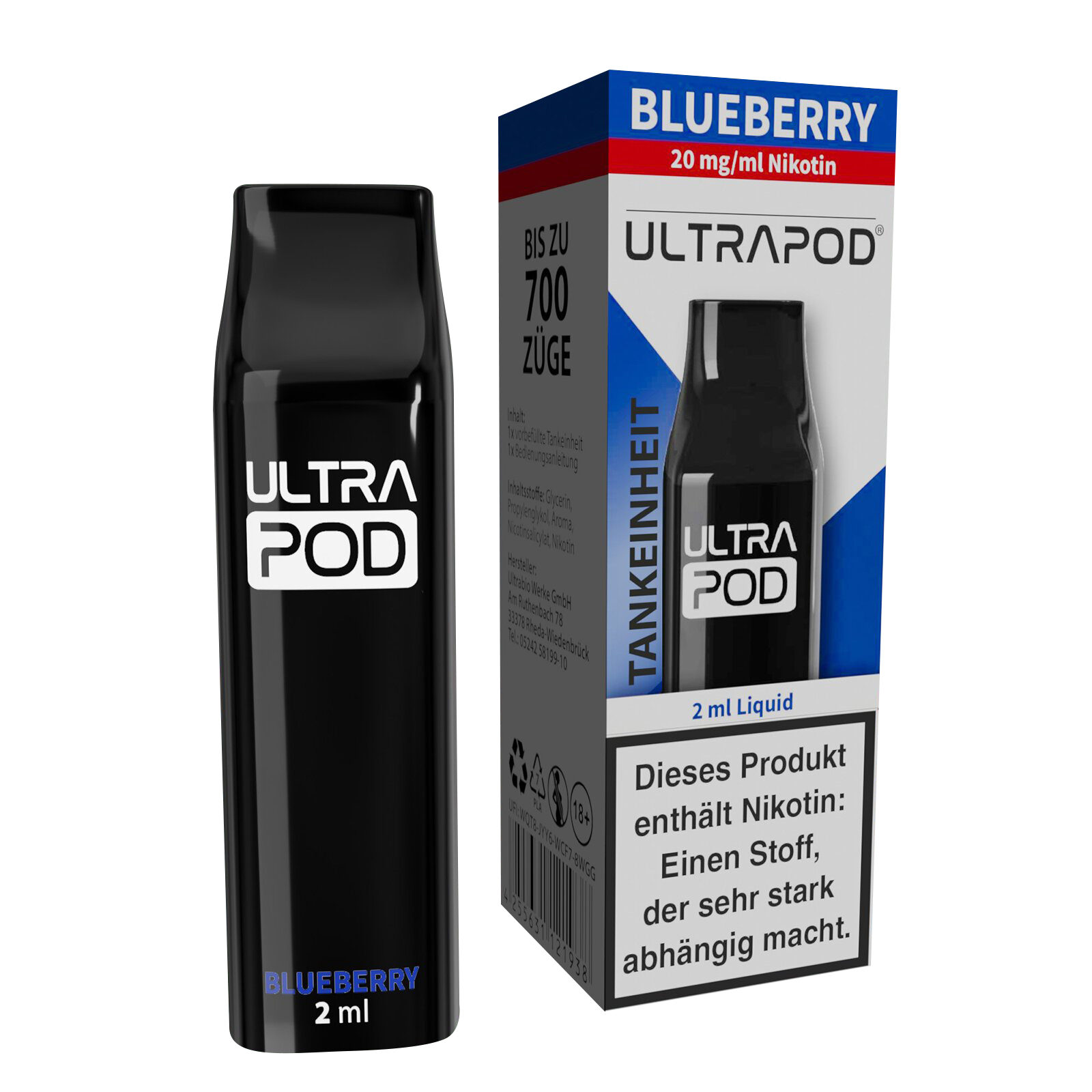 E-Liquidpod ULTRAPOD Blaubeere 20mg