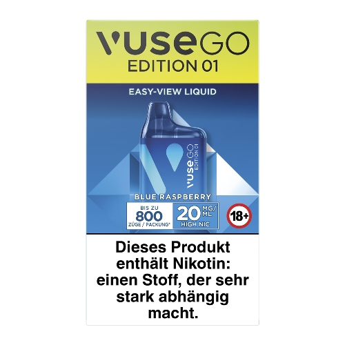 E-Zigarette VUSE Go 800 (Box) Einweg Blue Raspberry 20mg