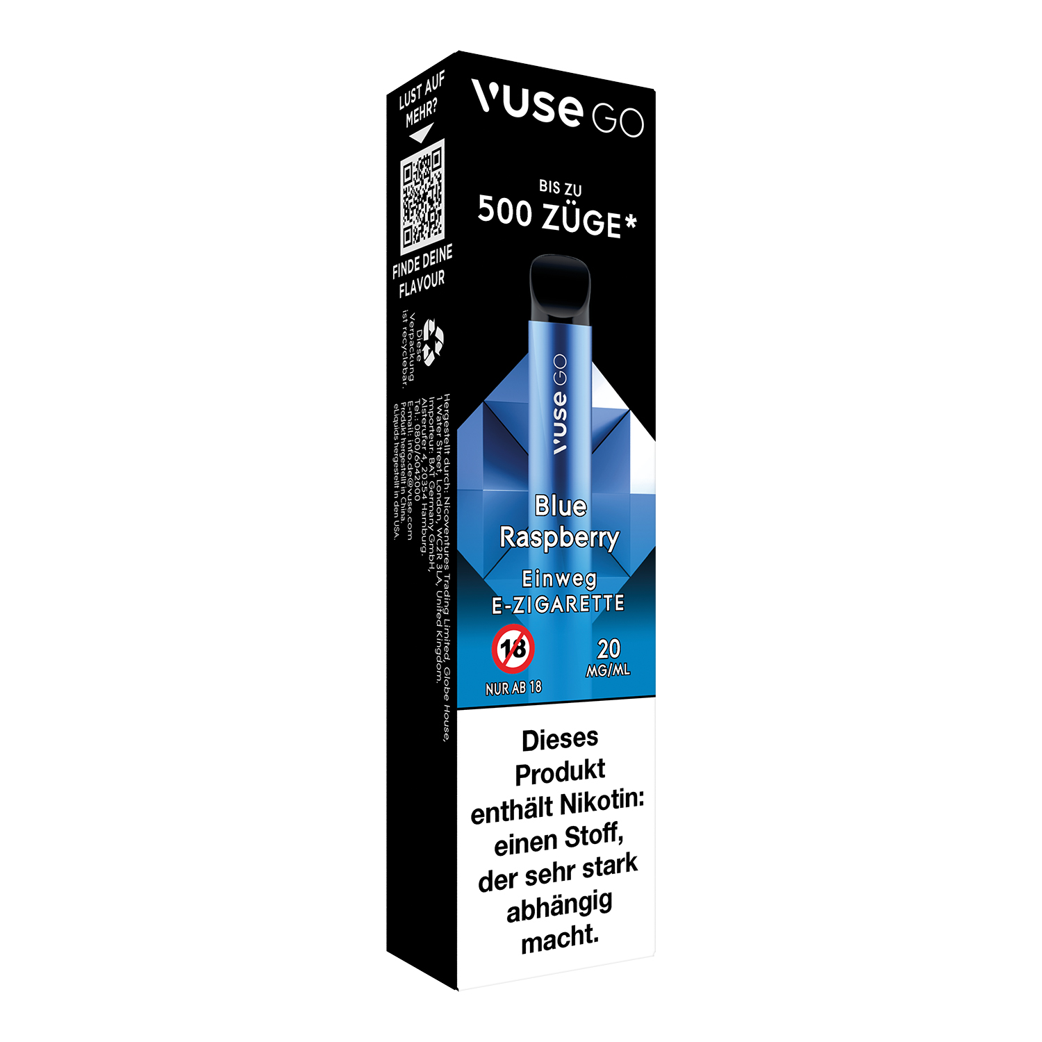 E-Zigarette VUSE Go Einweg Blue Raspberry 20mg