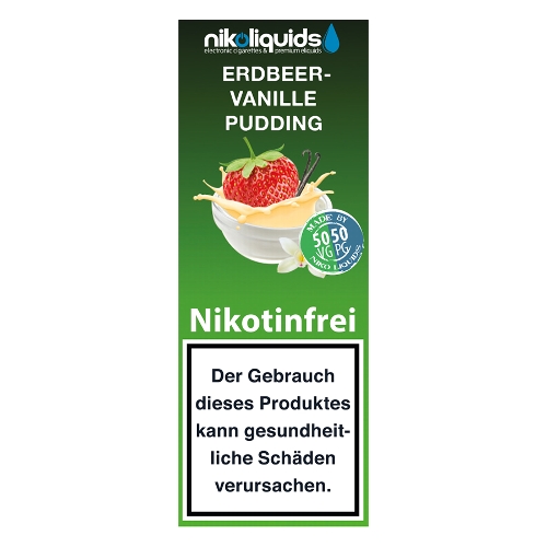 E-Liquid Nikoliquids Erdbeer-Vanillepudding  50 PG / 50 VG 0 mg