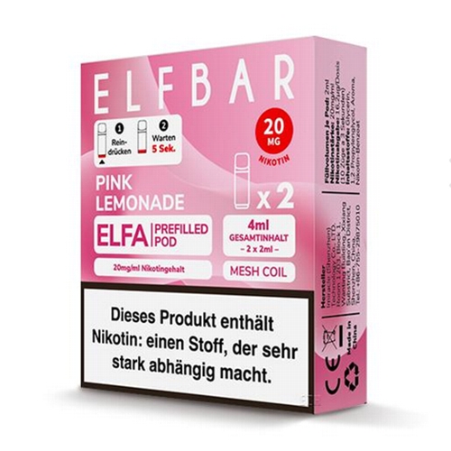 E-Liquidpod ELFBAR Elfa Pink Lemonade 20 mg 2 Pods