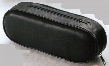 Pfeifentasche 1er Leder Rind Nappa schwarz klein 18,5 x 7 x 4 cm