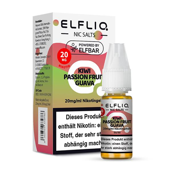 E-Liquid Nikotinsalz ELFBAR Elfliq Kiwi Passion Fruit Guava 20mg