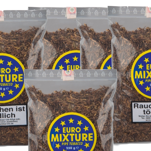 5x EURO Mixture Pipe Tobacco 250g Beutel + Pfeifenbesteck + Pfeifenfeuerzeug