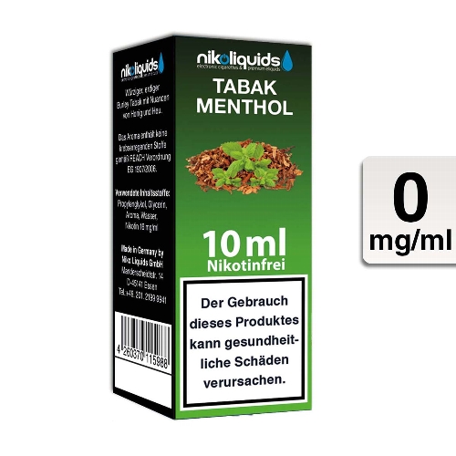 E-Liquid NIKOLIQUIDS Tabak Menthol 0 mg