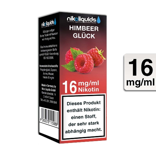 E-Liquid NIKOLIQUIDS Himbeerglück 16 mg 50 PG / 50 VG