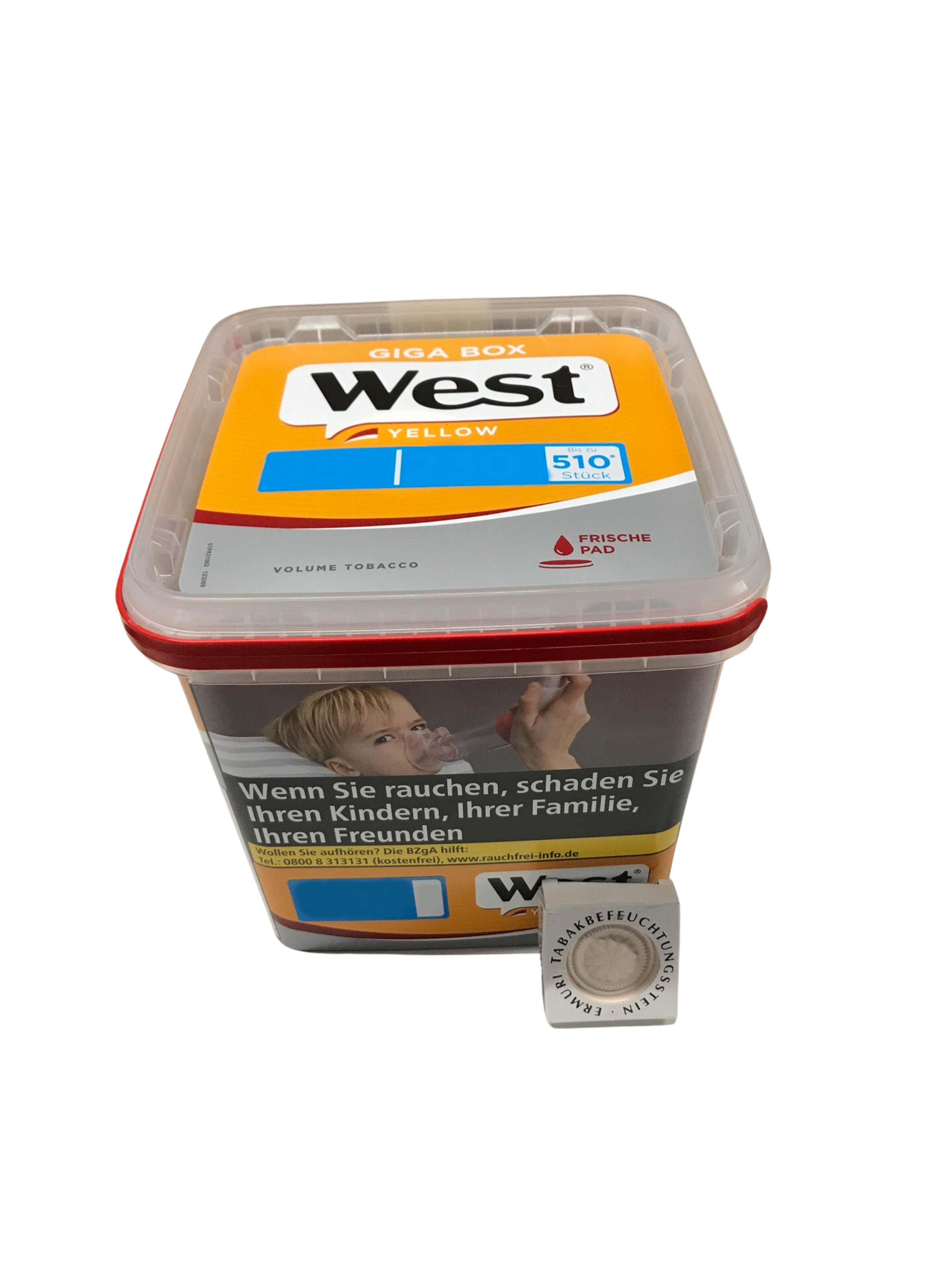 West Yellow Volume Tobacco 265g + Tabakbefeuchterstein 