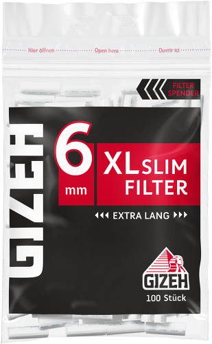 GIZEH Black XL Slim Filter 20x100