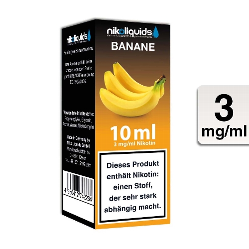 E-Liquid NIKOLIQUIDS Banane 3 mg