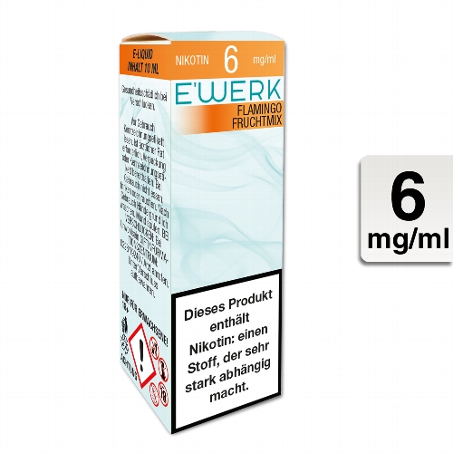 E-Liquid E'WERK Flamingo 6 mg  (Fruchtmix)