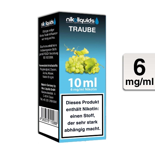 E-Liquid NIKOLIQUIDS Traube 6 mg